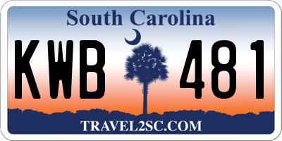 SC license plate KWB481