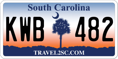 SC license plate KWB482