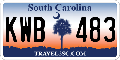 SC license plate KWB483