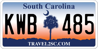 SC license plate KWB485