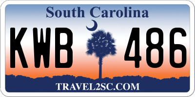 SC license plate KWB486