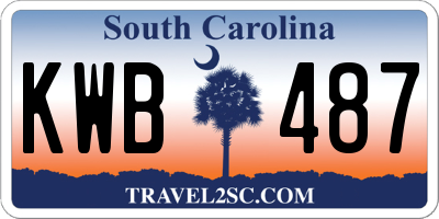 SC license plate KWB487