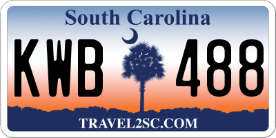 SC license plate KWB488