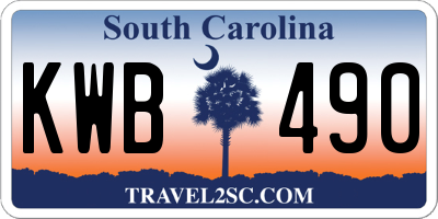SC license plate KWB490