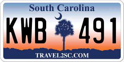 SC license plate KWB491