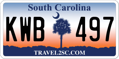 SC license plate KWB497