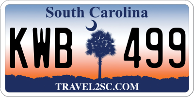 SC license plate KWB499