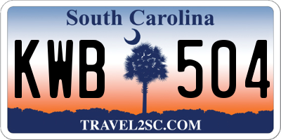 SC license plate KWB504