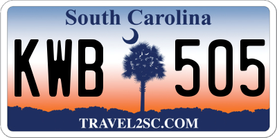 SC license plate KWB505