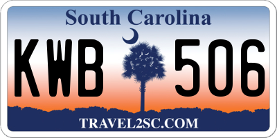 SC license plate KWB506