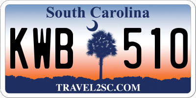 SC license plate KWB510