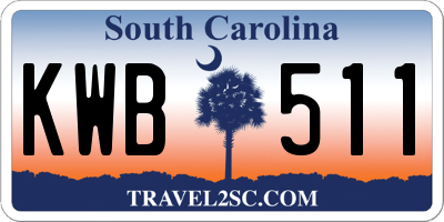 SC license plate KWB511
