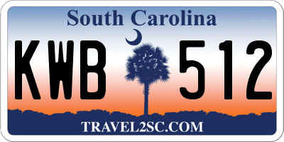 SC license plate KWB512