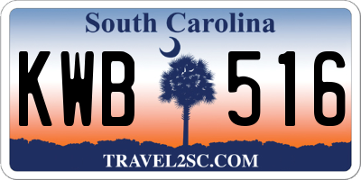 SC license plate KWB516