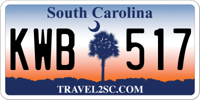 SC license plate KWB517