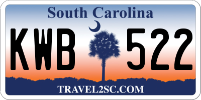 SC license plate KWB522