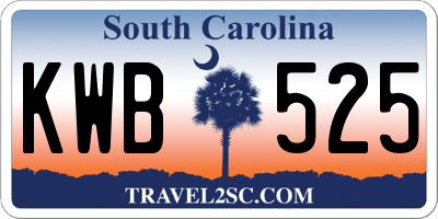 SC license plate KWB525