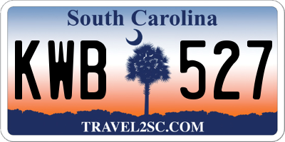 SC license plate KWB527