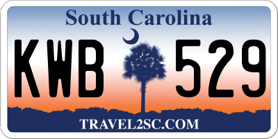 SC license plate KWB529