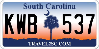 SC license plate KWB537
