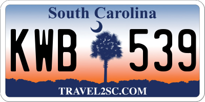 SC license plate KWB539