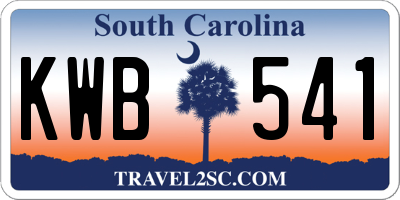 SC license plate KWB541