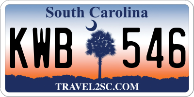 SC license plate KWB546