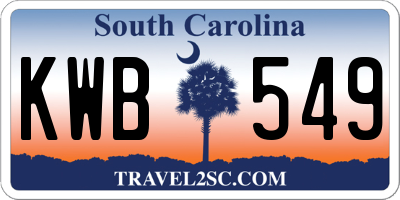 SC license plate KWB549