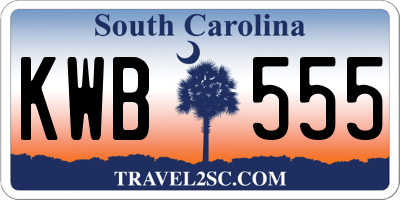 SC license plate KWB555