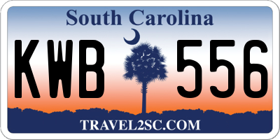 SC license plate KWB556