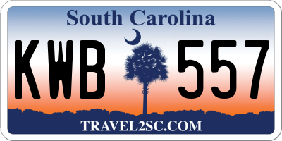 SC license plate KWB557