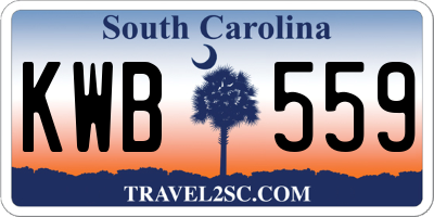 SC license plate KWB559