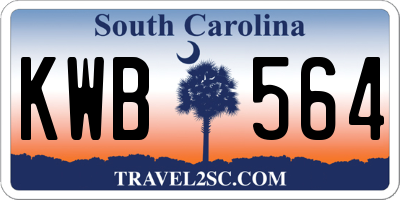 SC license plate KWB564