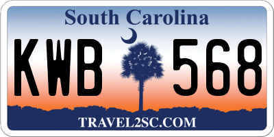 SC license plate KWB568