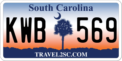 SC license plate KWB569