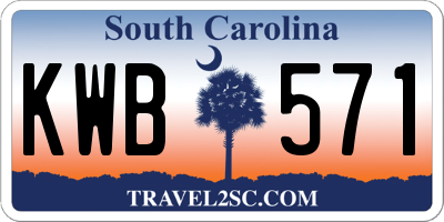 SC license plate KWB571