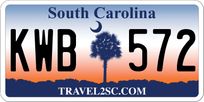 SC license plate KWB572