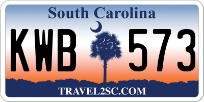 SC license plate KWB573