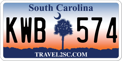 SC license plate KWB574