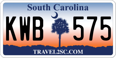SC license plate KWB575