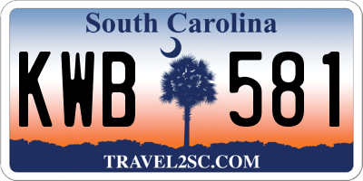 SC license plate KWB581