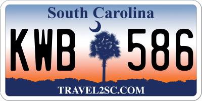 SC license plate KWB586