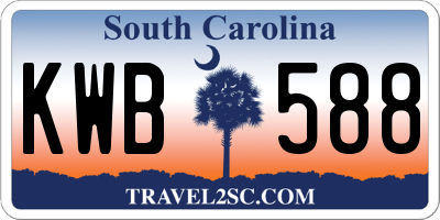 SC license plate KWB588