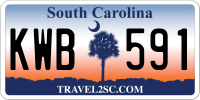 SC license plate KWB591