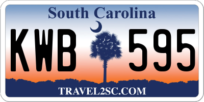 SC license plate KWB595