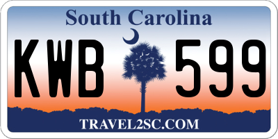 SC license plate KWB599