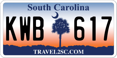 SC license plate KWB617