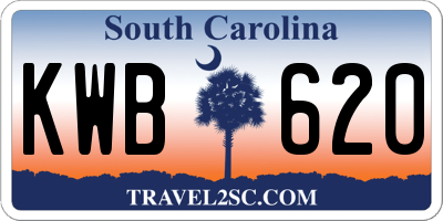 SC license plate KWB620