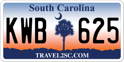 SC license plate KWB625