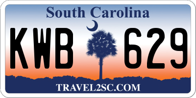 SC license plate KWB629
